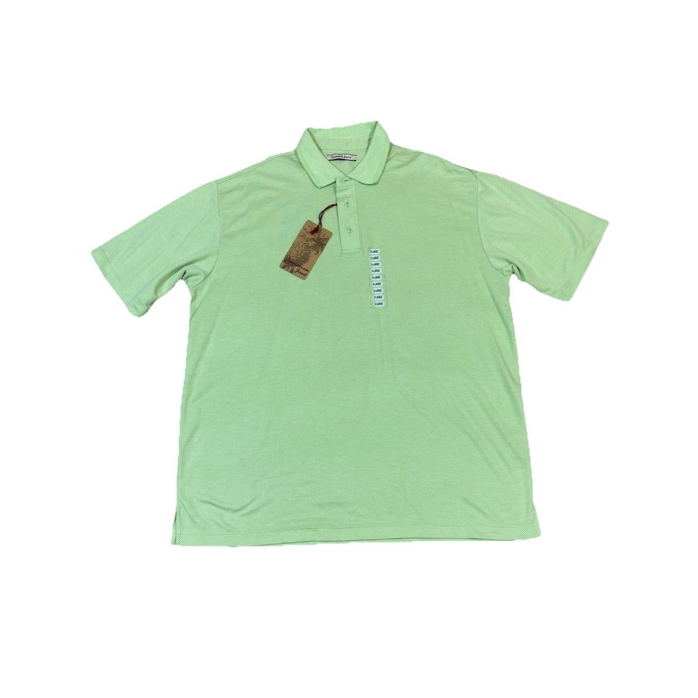 Jamaica Jaxx Polo‎ Shirt Mens XL Lime Green New Textured Short Sleeve Tropical